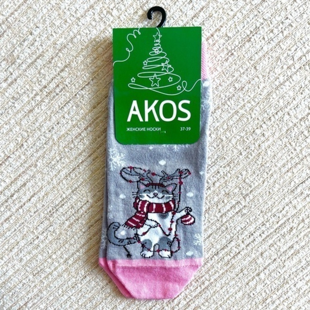 Winter Christmas Holiday Cat Socks!